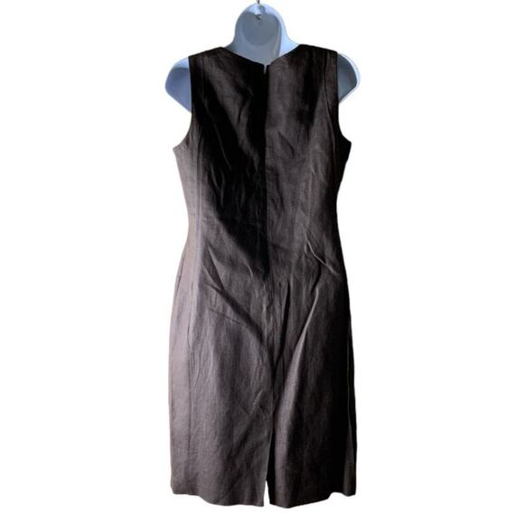 Talbots Brown 100% Dress 8P Sheath Sleeveless Lined Knee Length Zip Closure - Picture 4 of 12